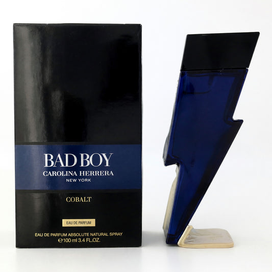 Men's Cobalt eau de parfum spray with BAD BOY Carolina Herrera box and blue bottle