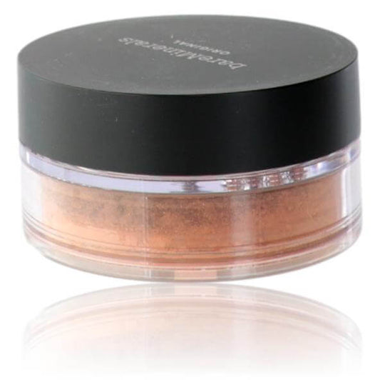 Bare Minerals Loose Powder Foundation .28 Powder Foundation SPF 15 - Medium Dark 23 packaged in a sleek container.