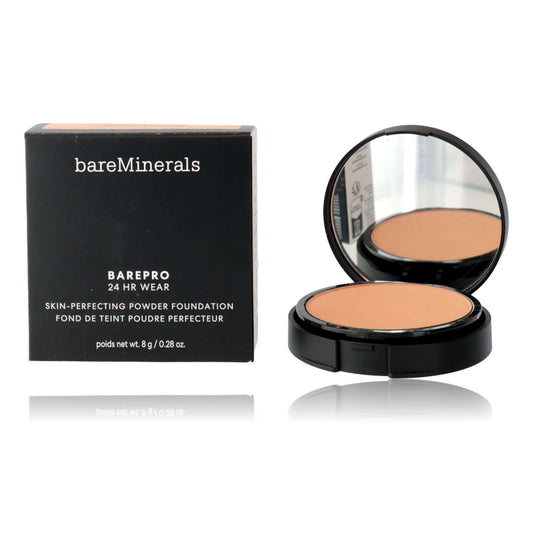 Bare Minerals BarePro 24 Hr Wear, .28oz Powder Foundation - Medium 35 Neutral with compact and box.