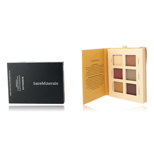 Bare Minerals Mineralist by bareMinerals, 6 Shade Eyeshadow Palette - Sunlit packaging and open palette showcasing shades.