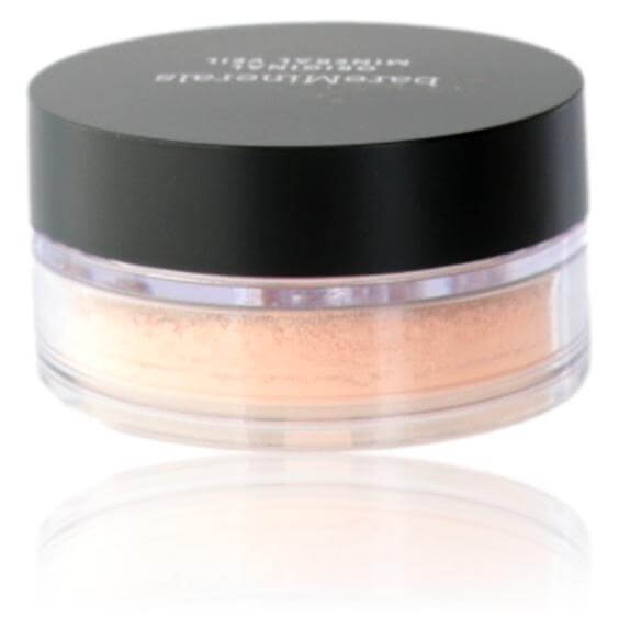 Bare Minerals Mineral Veil, .21oz Loose Setting Powder - Translucent product displayed in a clear container with black lid.