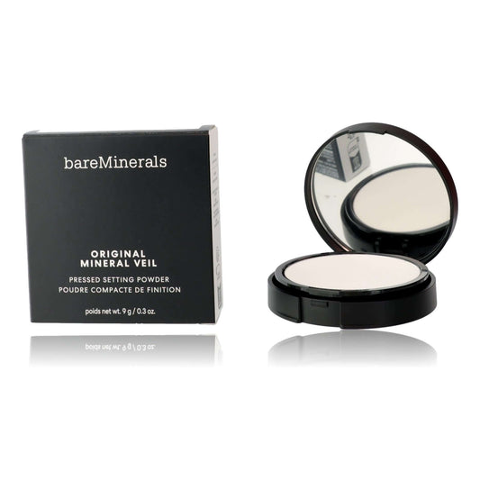 Bare Minerals Original Mineral Veil, .3oz Pressed Setting Powder - Translucent powder packaging and mirror.