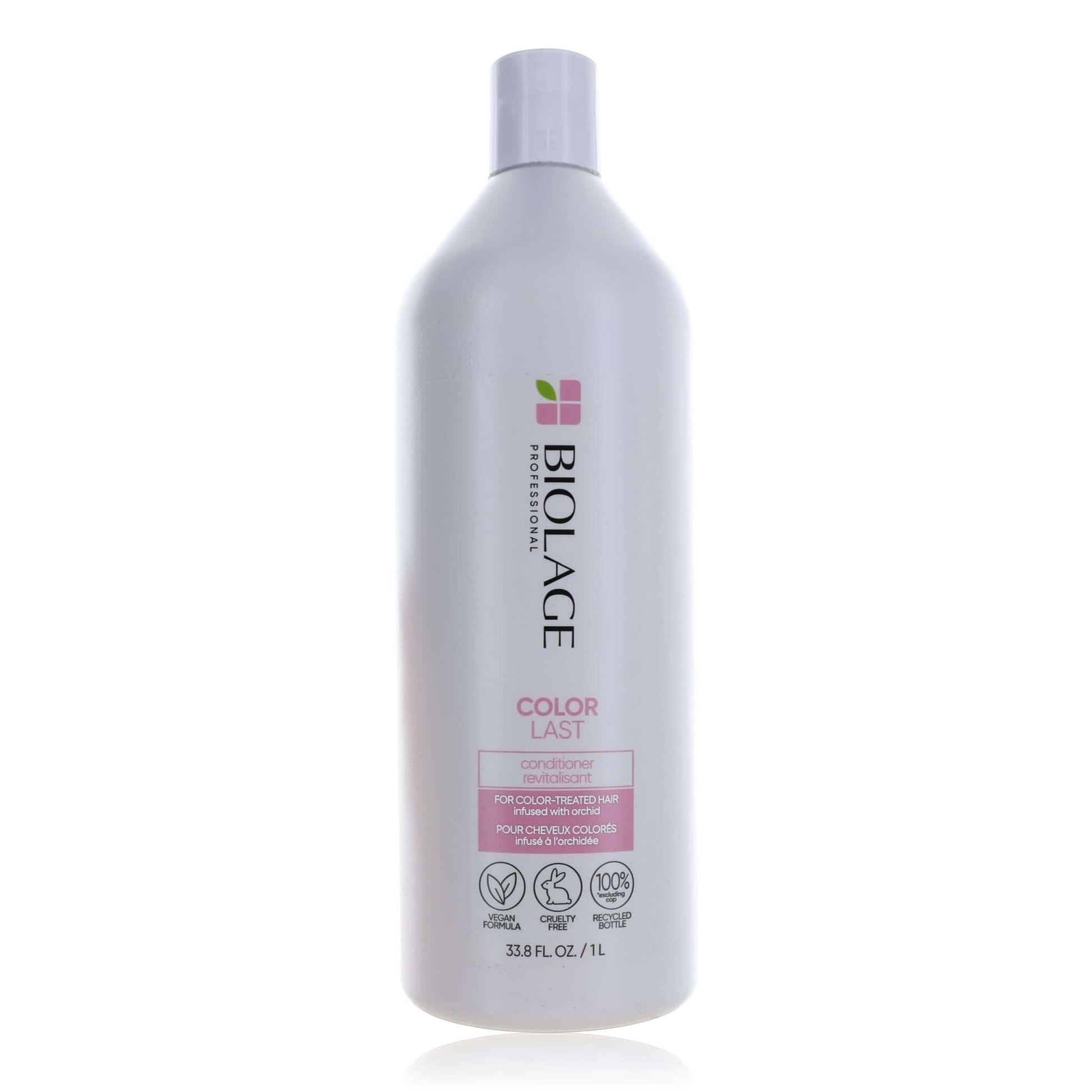 Biolage Color Last conditioner bottle, 1 liter, white plastic with pink label