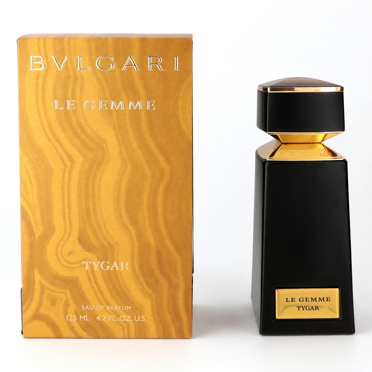 Bvlgari Le Gemme Tygar men's eau de parfum spray, black bottle with gold label and cap