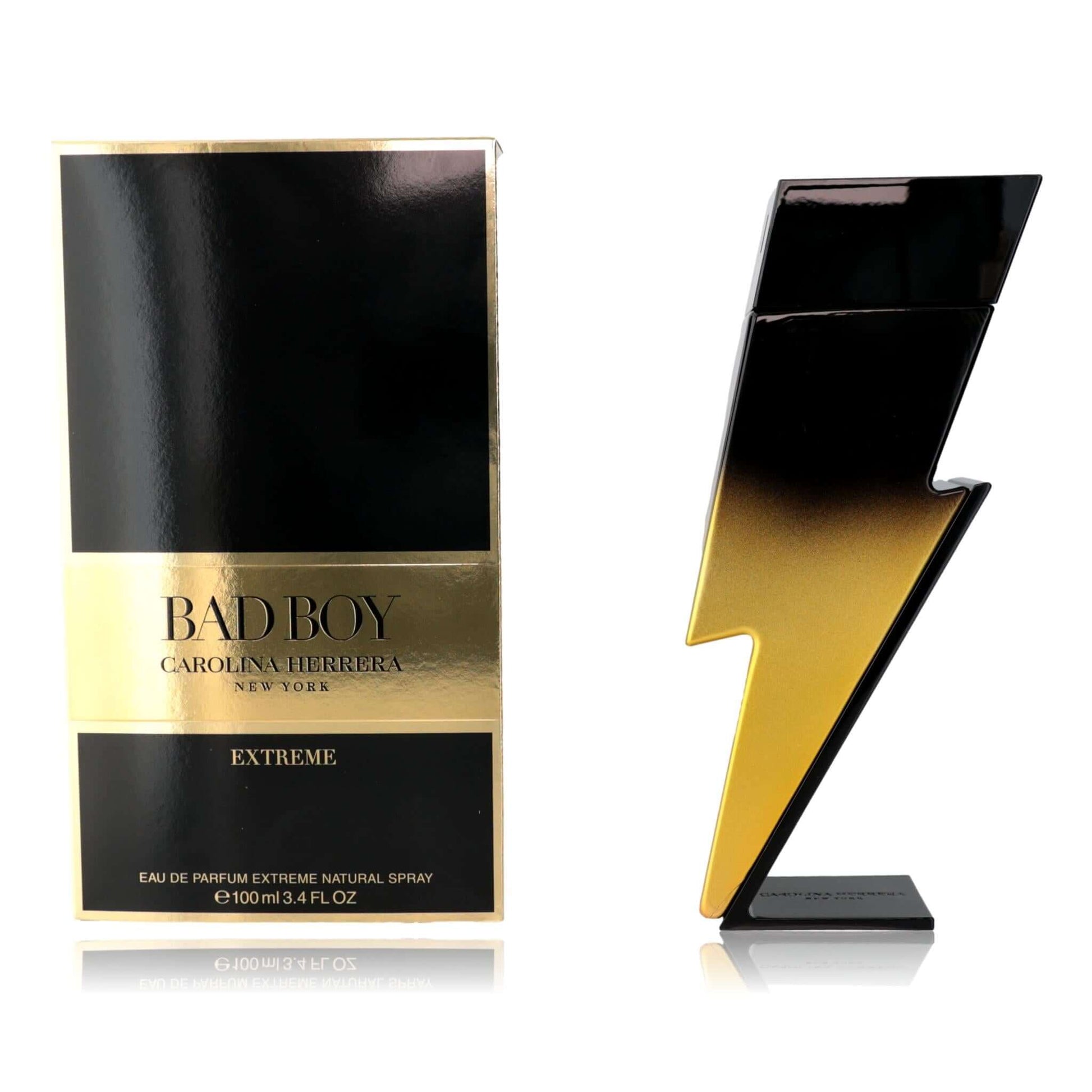 Men's Extreme eau de parfum box, black and gold with Bad Boy logo