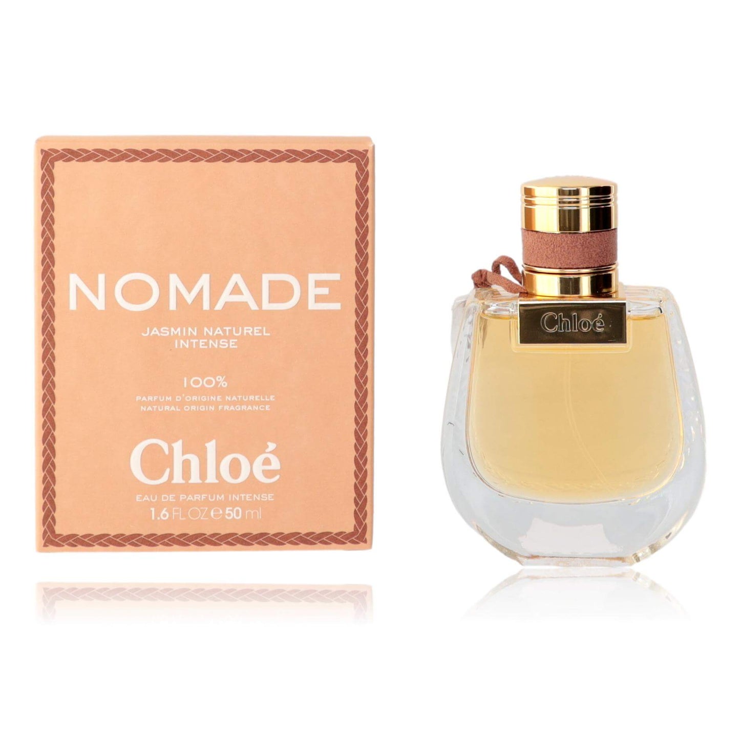 Chloé Nomade jasmine intense eau de parfum set with gold-capped glass bottle and box