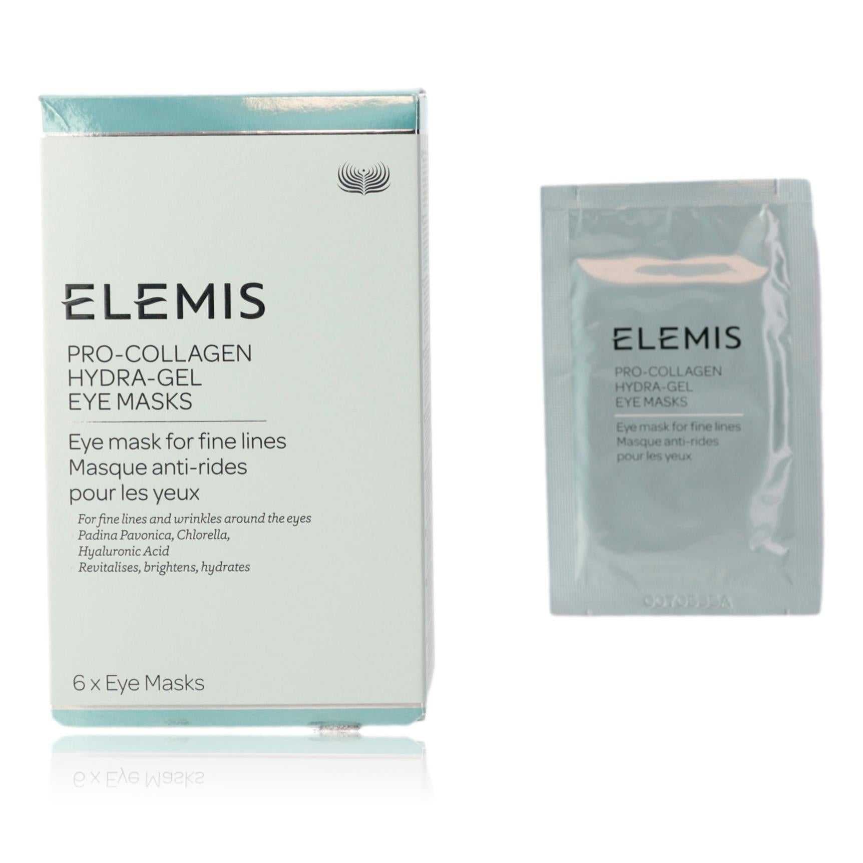 Elemis Pro-Collagen Hydra-Gel eye masks, 6-pack gel under-eye masks in pouch