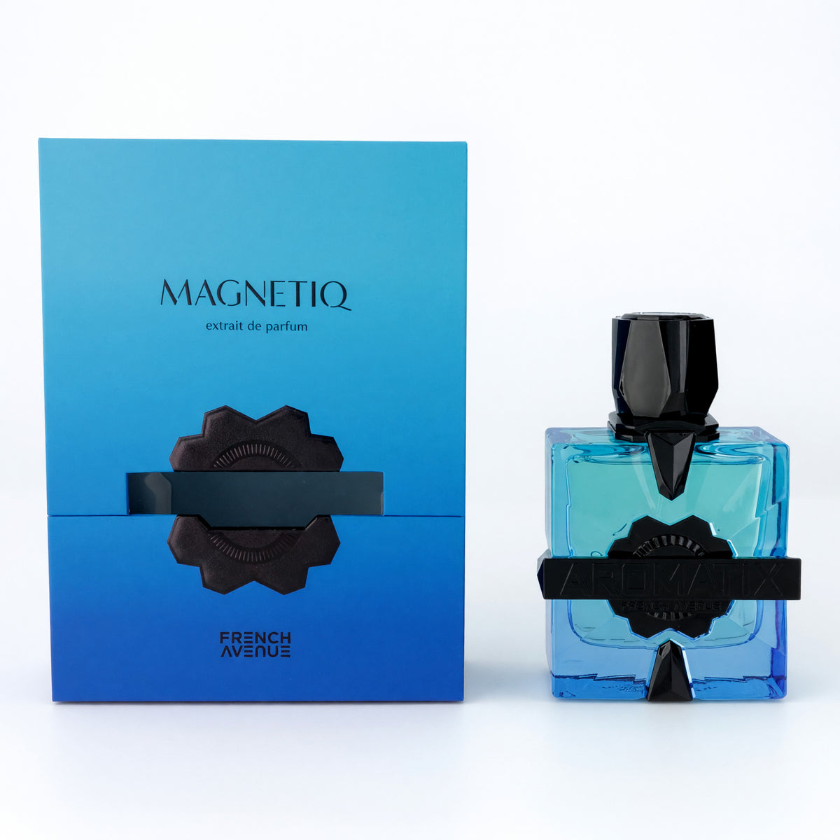 Magnetiq French Avenue extrait de parfum spray bottle with blue box