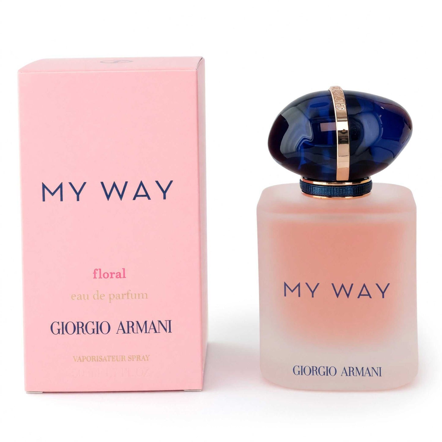 Pink floral eau de parfum spray bottle and matching box, Giorgio Armani, 1.7 oz