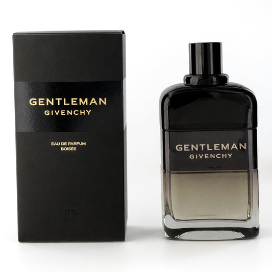 Givenchy Gentleman eau de parfum spray for men, black glass bottle with gold label