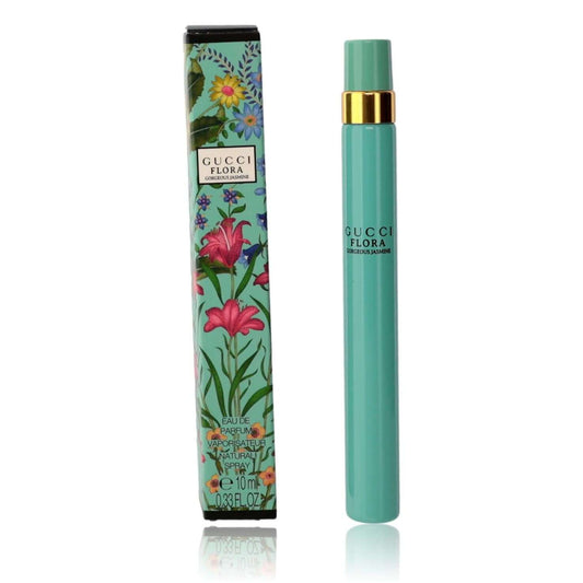 Gucci Flora jasmine EDP spray bottle, teal with gold cap and floral box