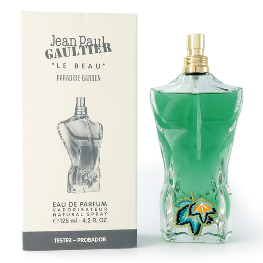 Men's Eau de Parfum spray tester with green glass bottle and decorative emblem.