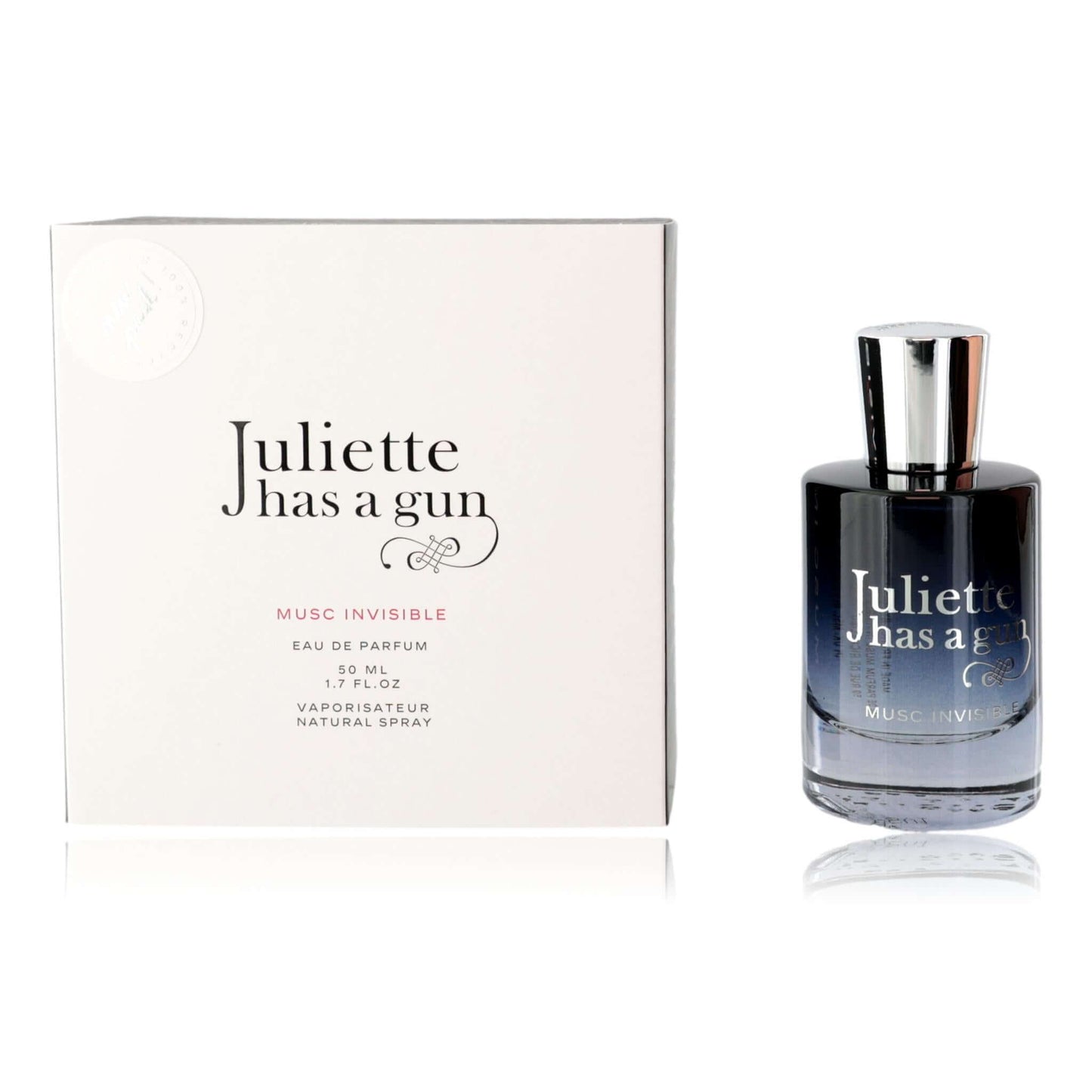 Juliette Has a Gun perfume EDP spray bottle with product box, clear blue glass