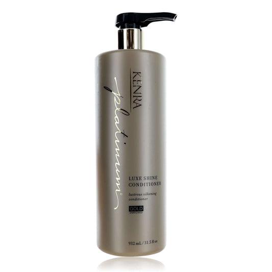 Kenra Luxe Shine conditioner bottle with pump, gold-toned bottle and label