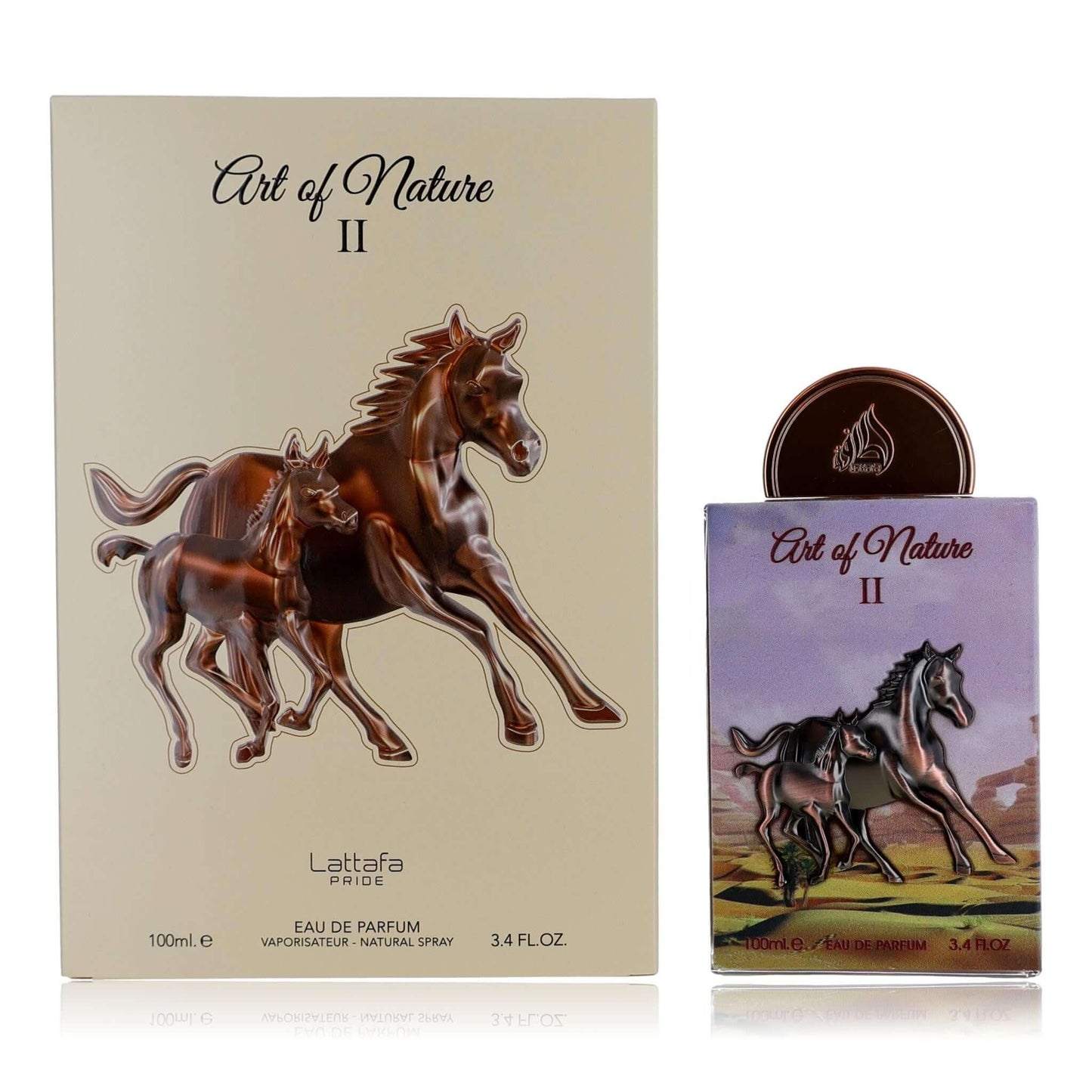 Art Of Nature II EDP spray set: horse-themed box and glass perfume bottle