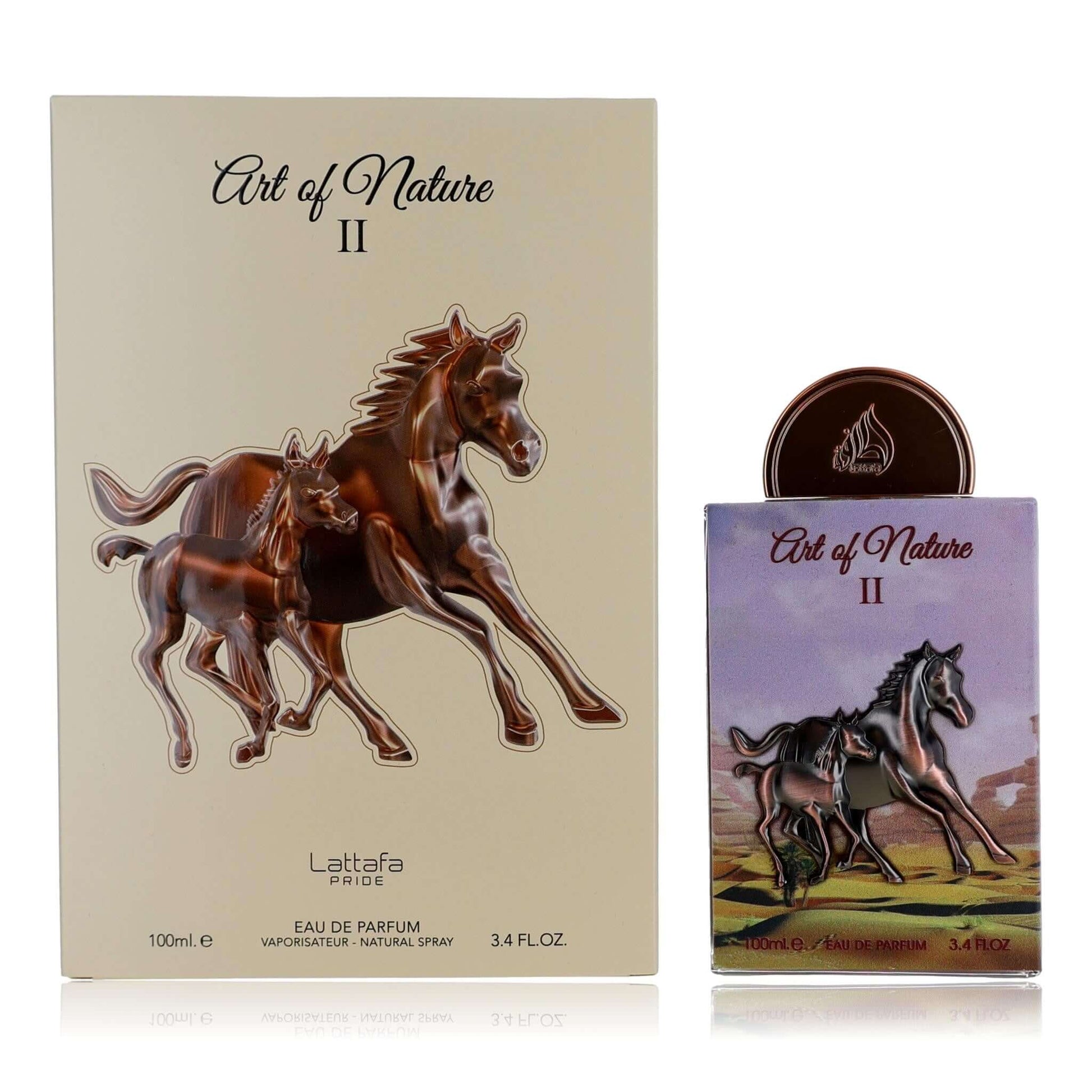 Art Of Nature II EDP spray set: horse-themed box and glass perfume bottle