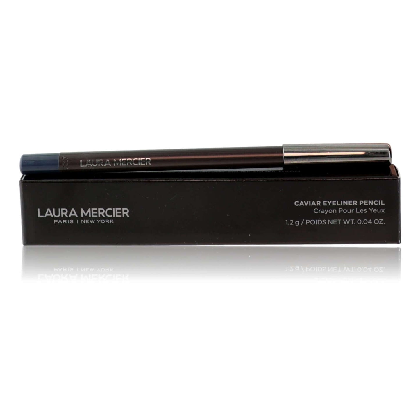 Caviar eyeliner pencil in Bleu Marine, with retail box, slim twist-up tip