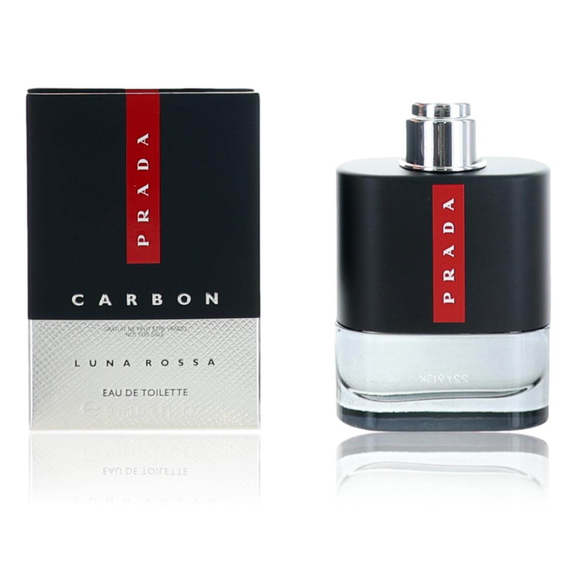 Men's EDT spray bottle, dark glass with silver cap, with matching box