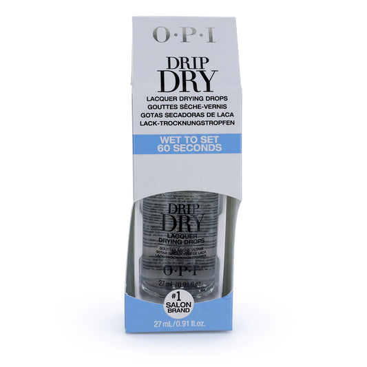OPI Drip Dry lacquer drying drops, 0.91 fl oz bottle and box packaging