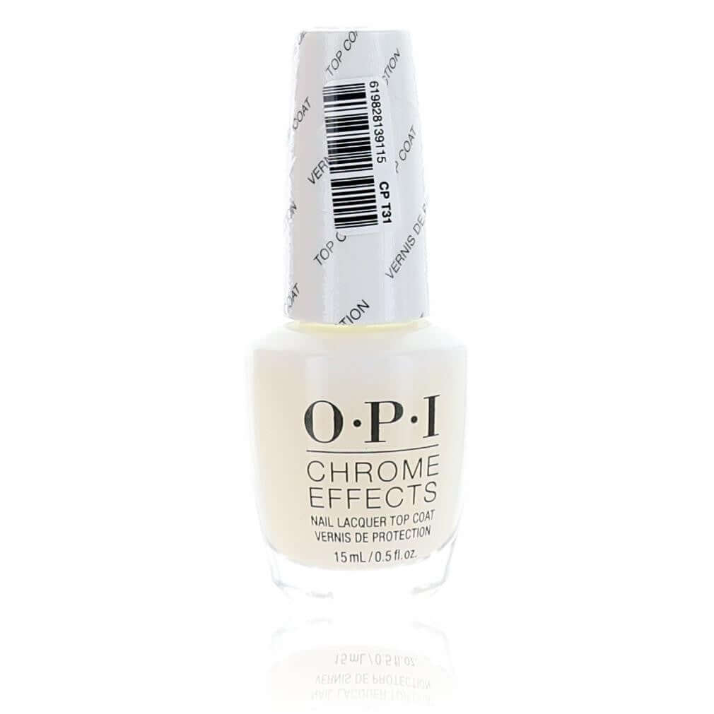 OPI Chrome Effects nail lacquer top coat bottle with cap, 15 mL