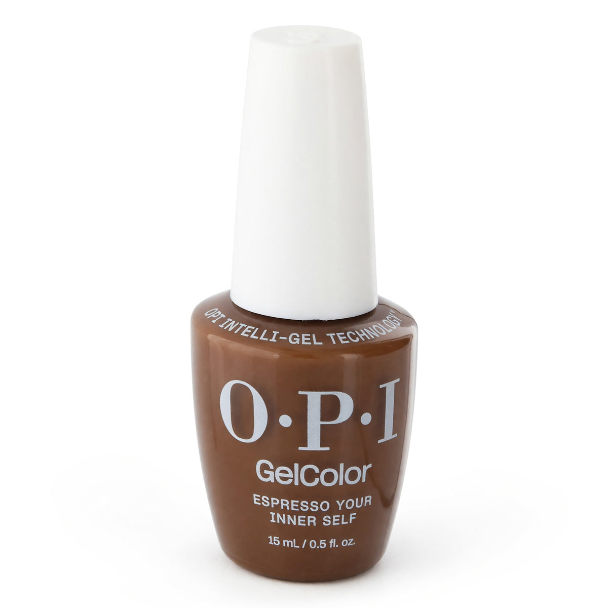 OPI GelColor gel nail polish, espresso brown shade in 0.5 fl oz bottle