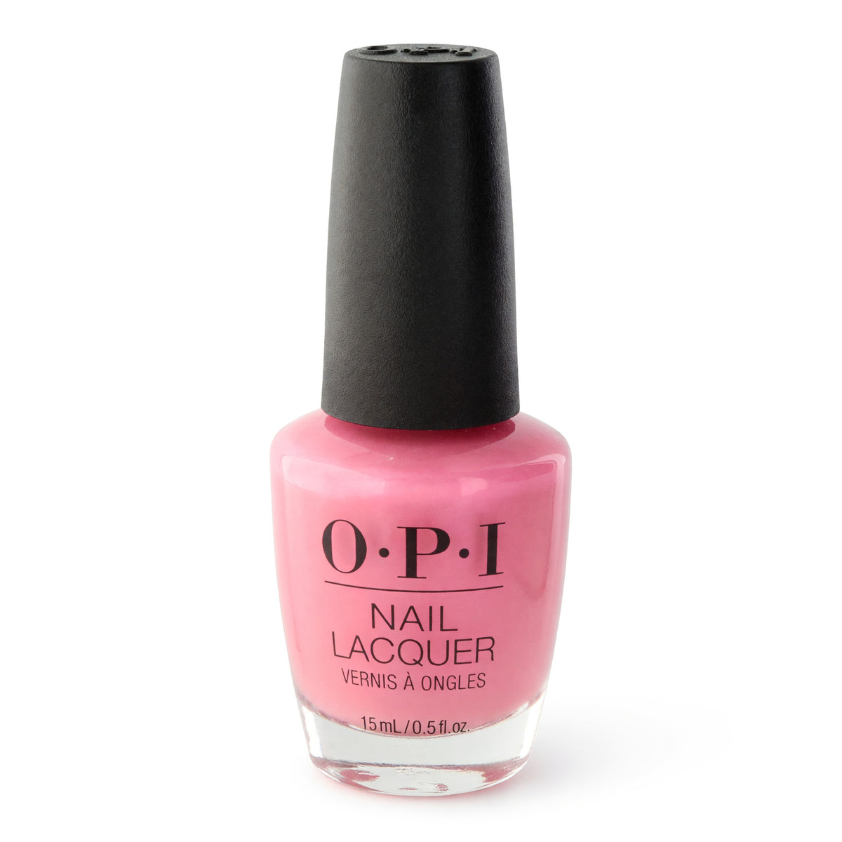 OPI nail lacquer bottle, pink polish in glass applicator bottle