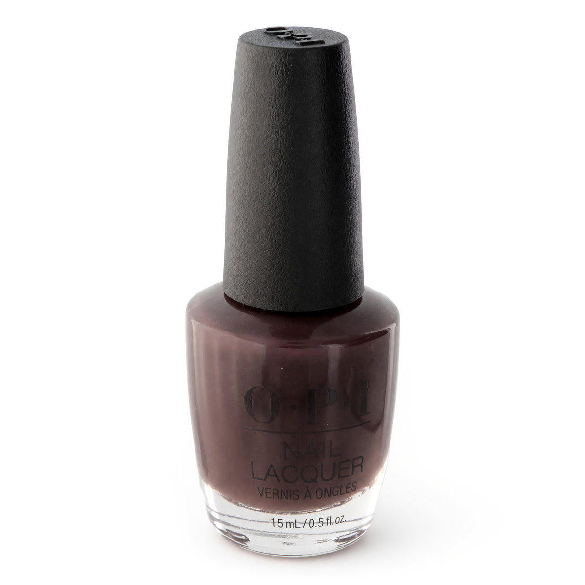 OPI dark brown nail lacquer bottle with cap, 0.5 fl oz