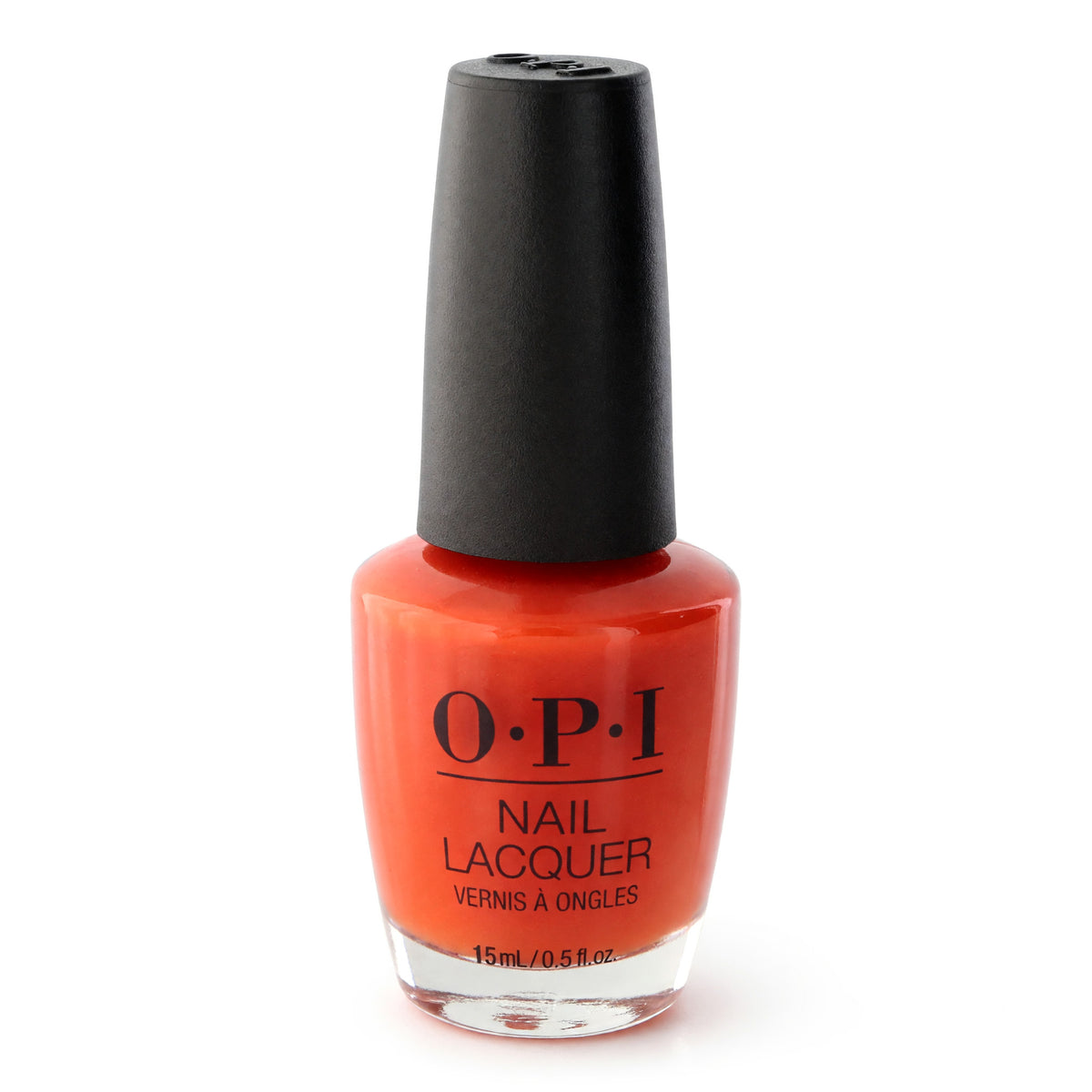 Warm orange O.P.I. Nail Lacquer bottle, 0.5 fl oz (15 mL)