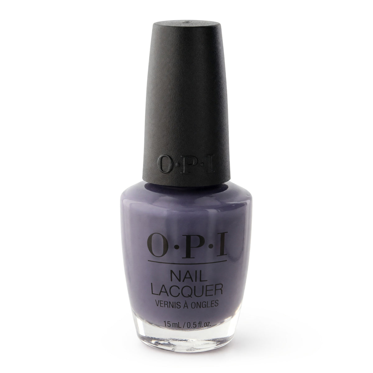Lavender nail lacquer bottle with black OPI cap