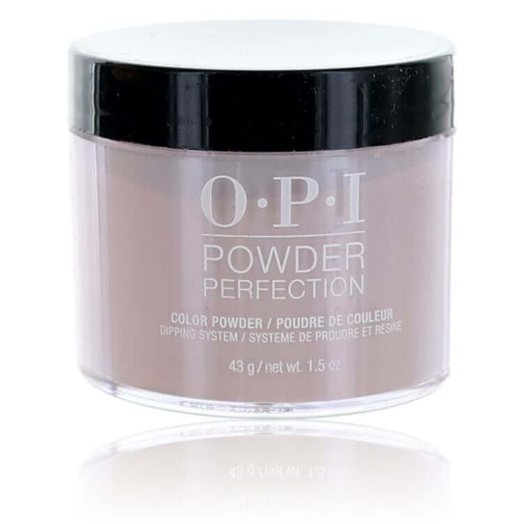 OPI Powder Perfection color dip powder jar with black lid, mauve-taupe powder