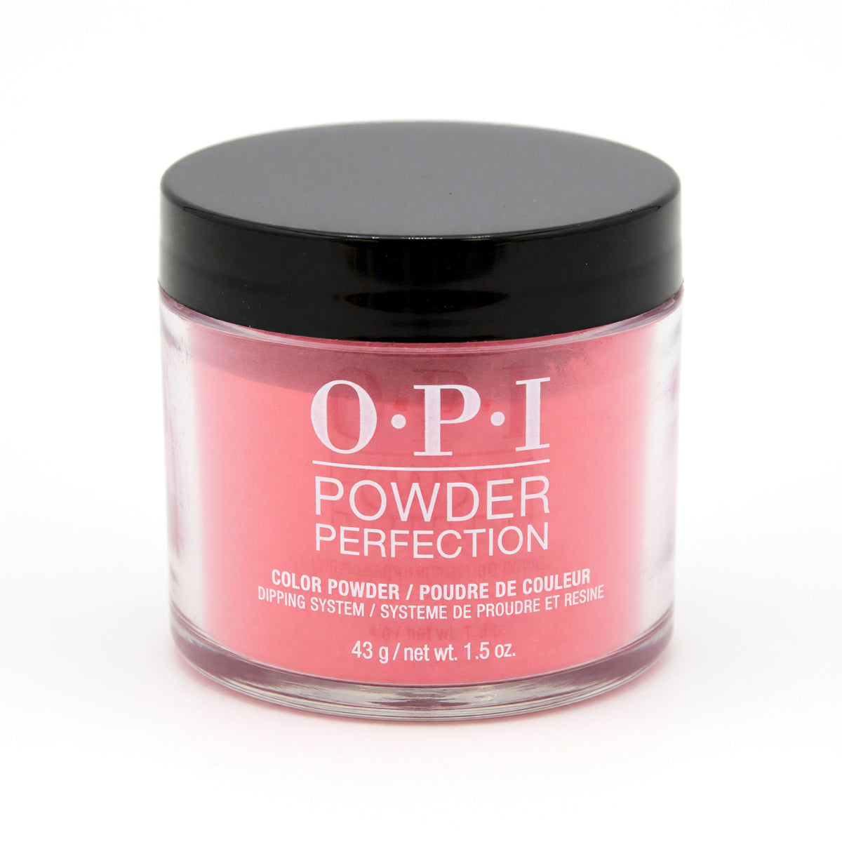 OPI Powder Perfection dip powder jar, pink-red, 1.5 oz (43 g)