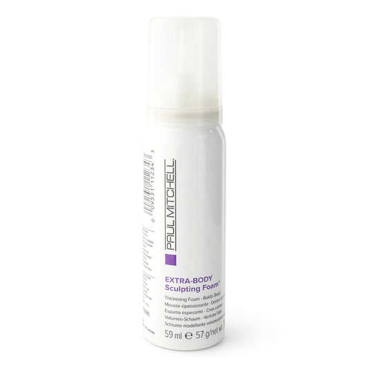 Paul Mitchell Extra-Body Sculpting Foam, white bottle with purple label, 2.0 oz