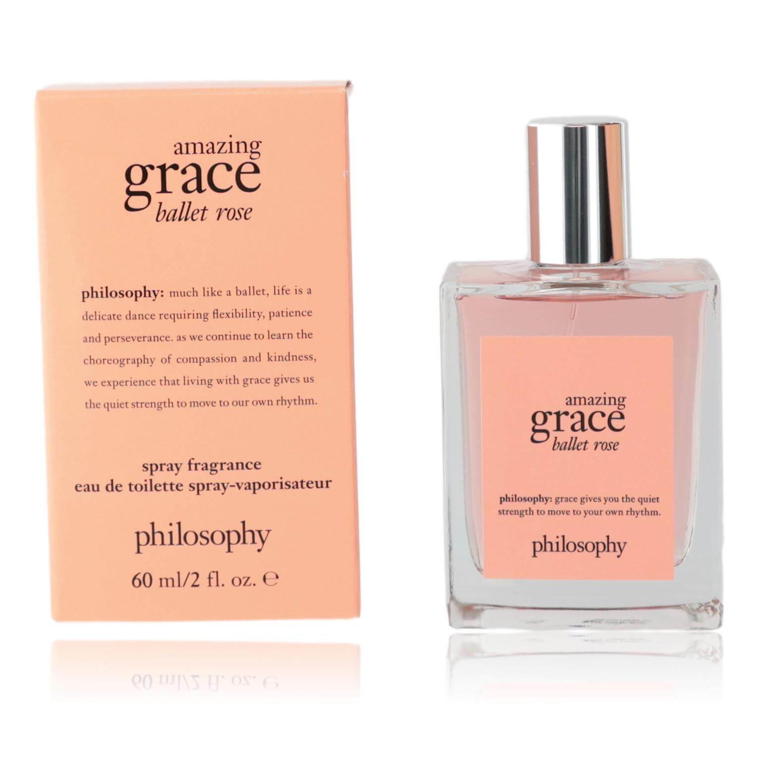 Ballet rose EDT spray bottle with pink glass and matching box
