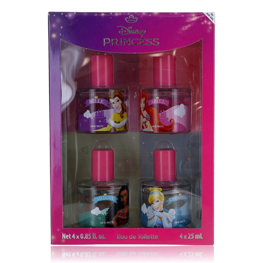 Disney Princess 4-piece kids eau de toilette set in box, four small bottles