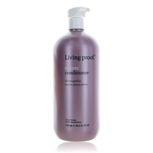 Restore conditioner bottle, 24 oz, pump top, purple bottle with Living proof label