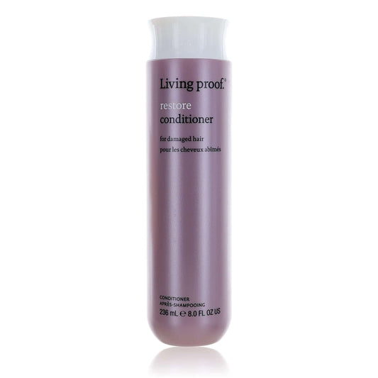 Conditioner bottle, Living Proof restore formula, purple translucent, 8 fl oz