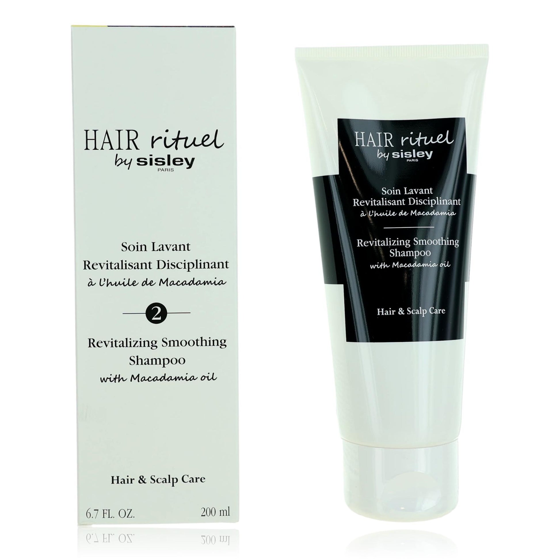 Sisley Hair Rituel revitalizing smoothing shampoo, 6.7 oz tube and box