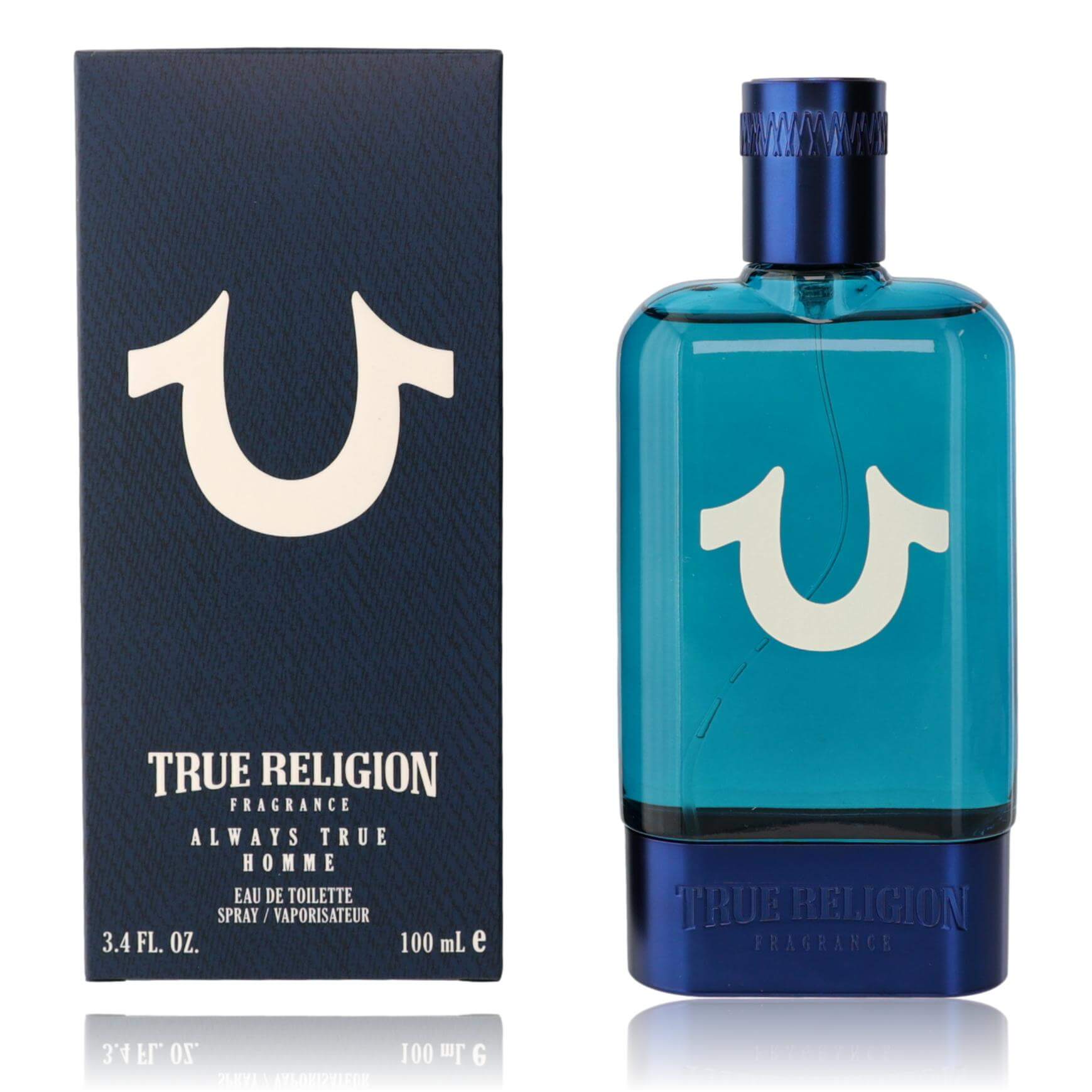 True Religion Always True Homme men’s eau de toilette spray with blue bottle and box