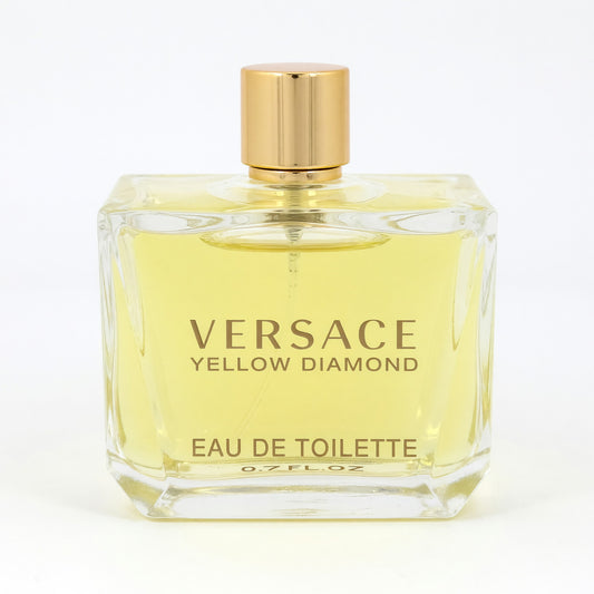 Versace Yellow Diamond eau de toilette tester spray bottle, clear yellow liquid, gold cap