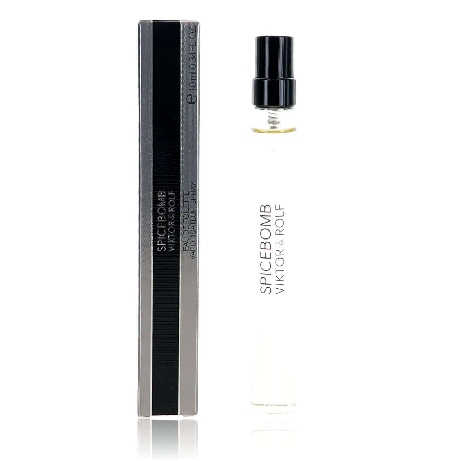 Men's EDT spray bottle with black cap and label, shown with dark rectangular box