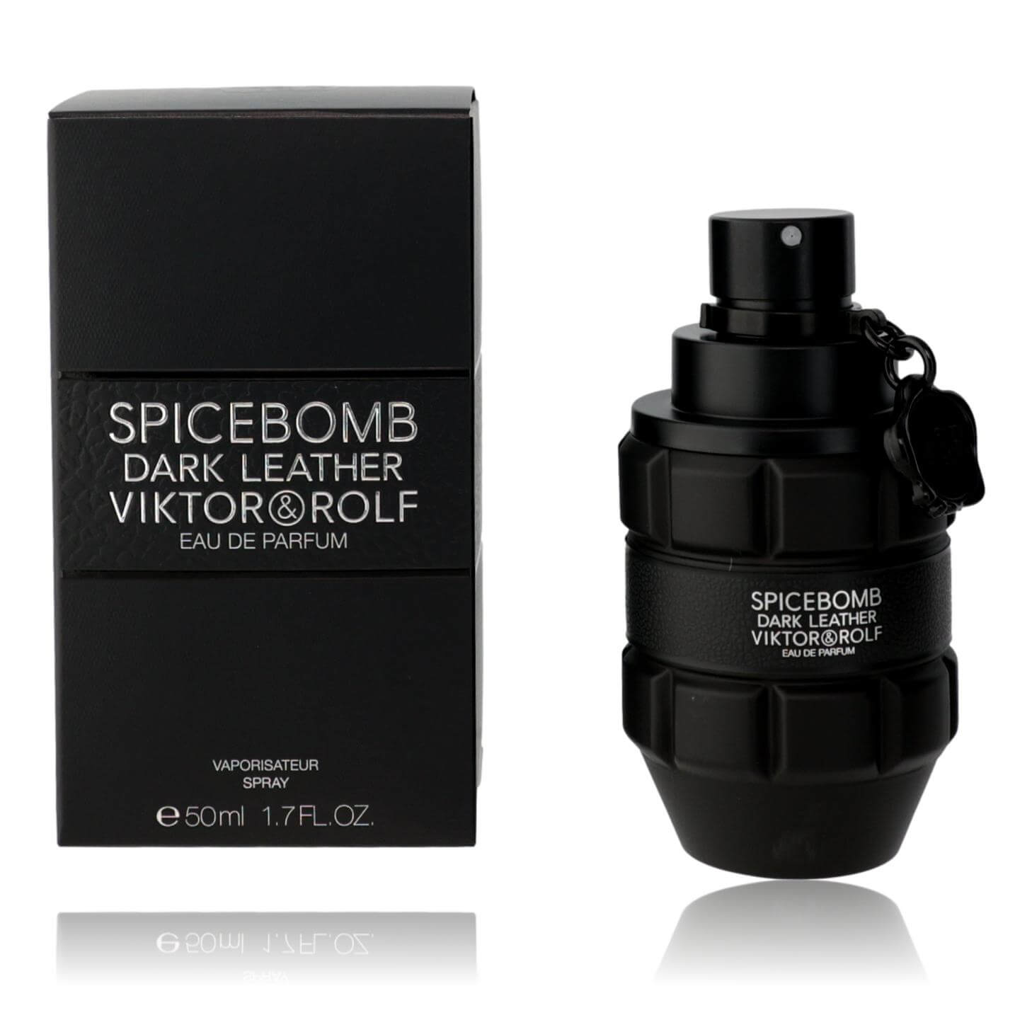 Spicebomb Dark Leather men's EDP spray, black bottle with box, 1.7 oz