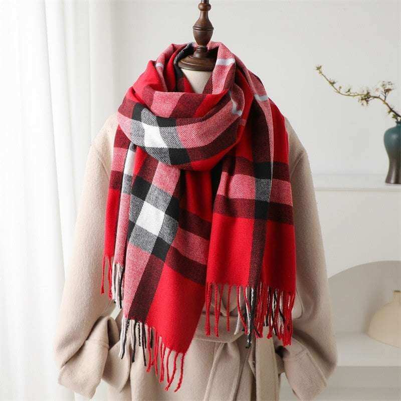 Unisex Cashmere-Like Plaid Warm Shawl Scarf Cashmere-like Plaid Warm Shawl Scarf Uni | Ectron Online