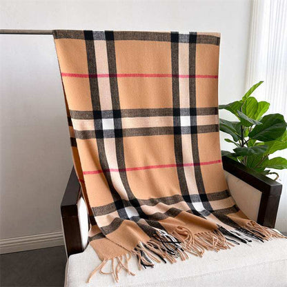 Cashmere-like Plaid Warm Shawl Scarf Unisex All-matching