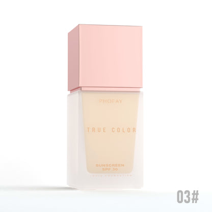 Matte liquid sunscreen foundation SPF 30 shade 03# bottle with box