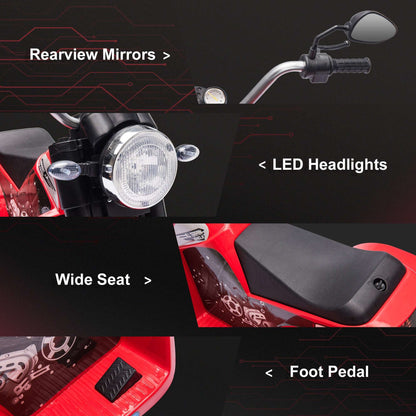 12V Kids Electric Motorcycle - 3-Wheel Ride-On with Headlights Electric Motorcycle for Kids | Ectron Online
