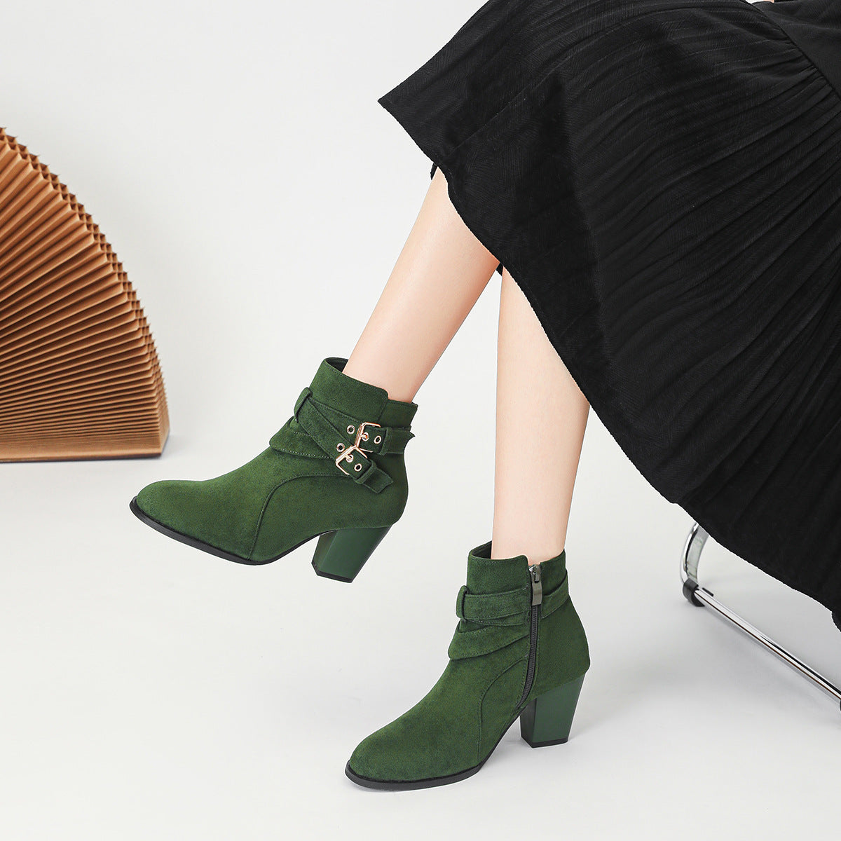 Elegant Suede Ankle Boots for Women - Comfortable High Heel Women's Ankle Boots New Fashion Ankle Bo | Ectron Online