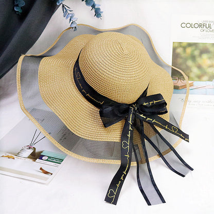 Foldable Sunscreen Sun Hat Seaside Bow Beach Hat