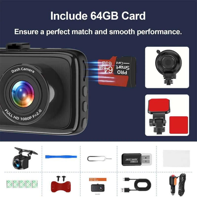 Dual Dash Cam Front and Rear Dash Cam Front And Rear Camera 1080P Dua | Ectron Online