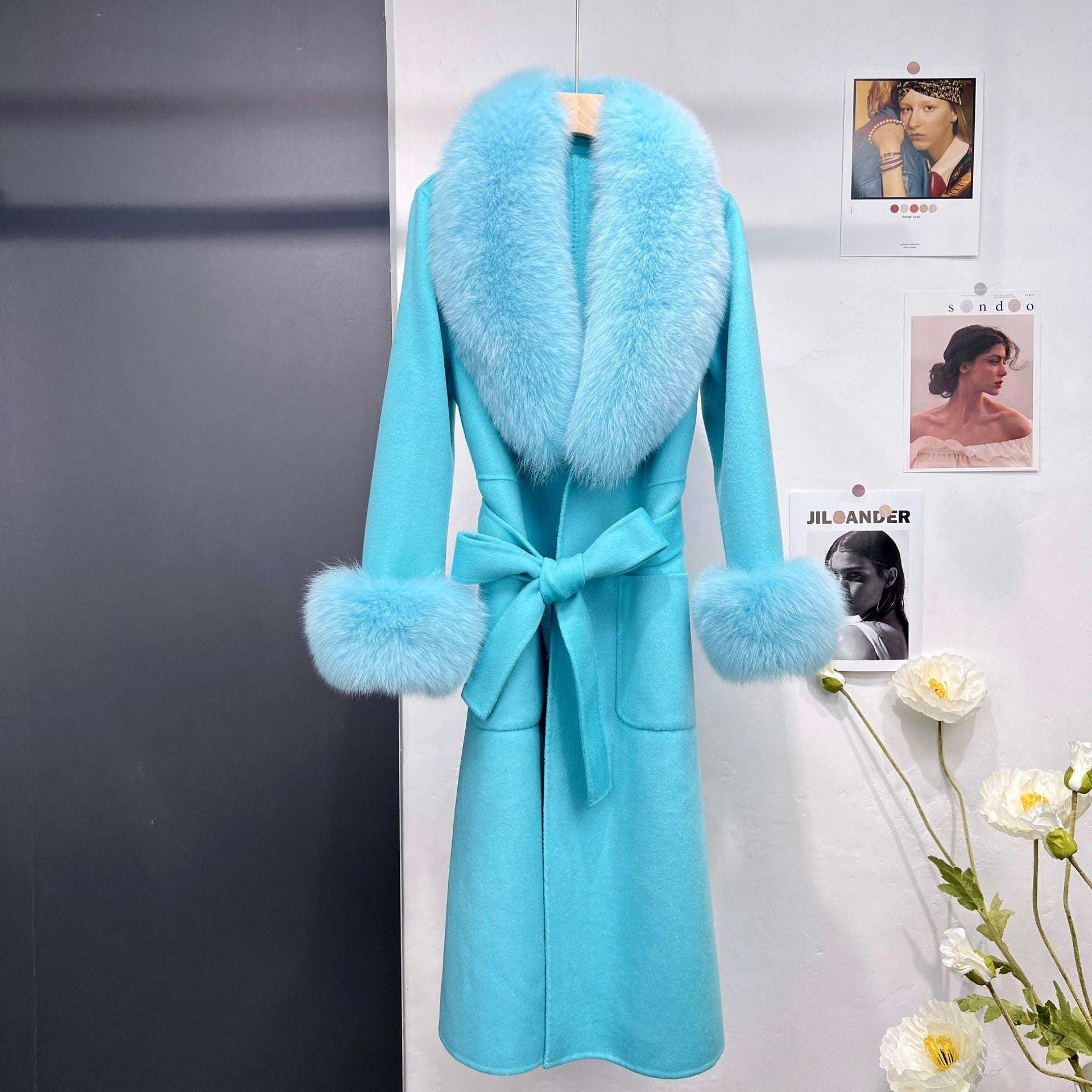 Women's Long Wool Coat Autumn And Winter Fur Coat Wool Double-s | Ectron Online