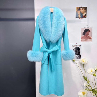 Autumn And Winter Fur Coat Wool Double-sided Coat Women's Long
